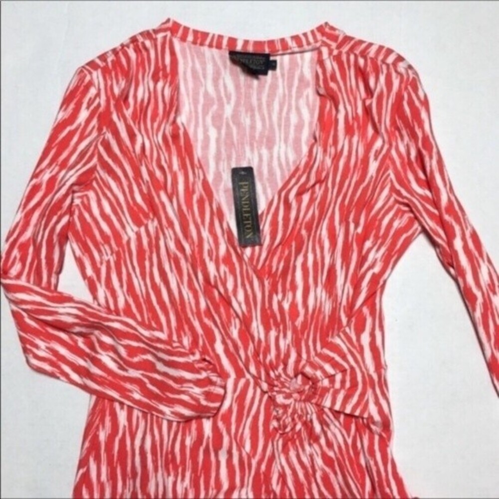 Pendleton Breezeway Zebra Print Faux Wrap Long Sl… - image 5